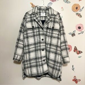 Old Navy Black and White Plaid Jacket M
